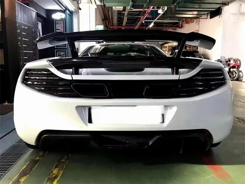 MP4 12C 650S Double Carbon Fiber Rear Wing & Trunk Spoiler with Polished Finish for Automobiles
